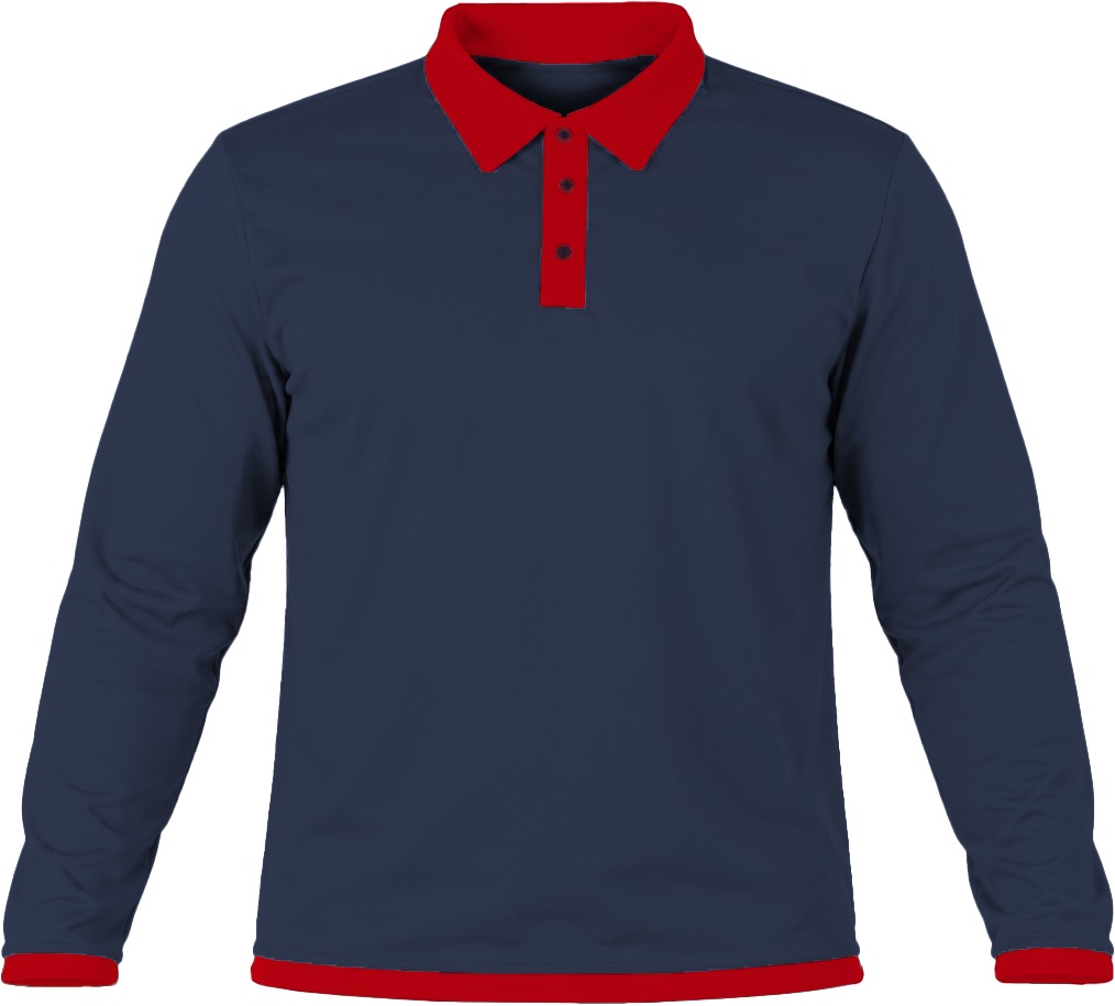 Ringer Kiddies Golf Shirt, Fitted Long Sleeve, Reverse Birdseye - Image 4