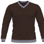 Ringer Kiddies V-Neck T-shirt, Fitted Long Sleeve, Birdseye