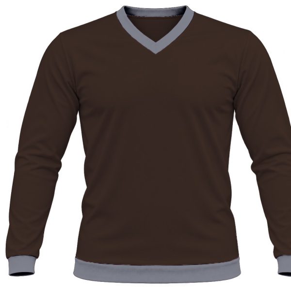 Ringer Kiddies V-Neck T-shirt, Fitted Long Sleeve, Birdseye