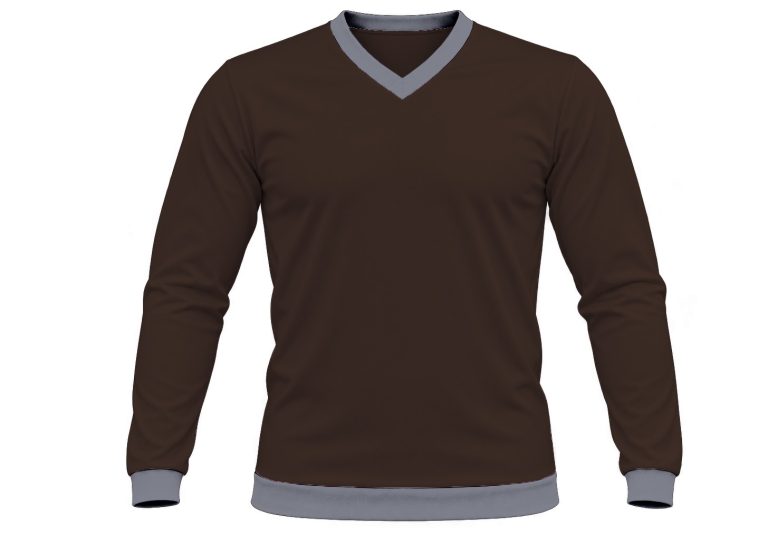 Ringer Kiddies V-Neck T-shirt, Fitted Long Sleeve, Birdseye