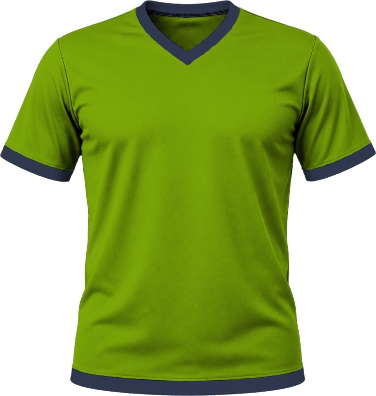 Ringer Kiddies V-Neck T-shirt, Fitted Short Sleeve, Reverse Birdseye