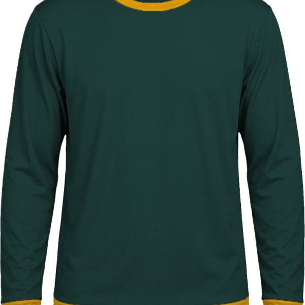 Ringer Ladies Crew Neck T-shirt, Fitted Long Sleeve, Birdseye