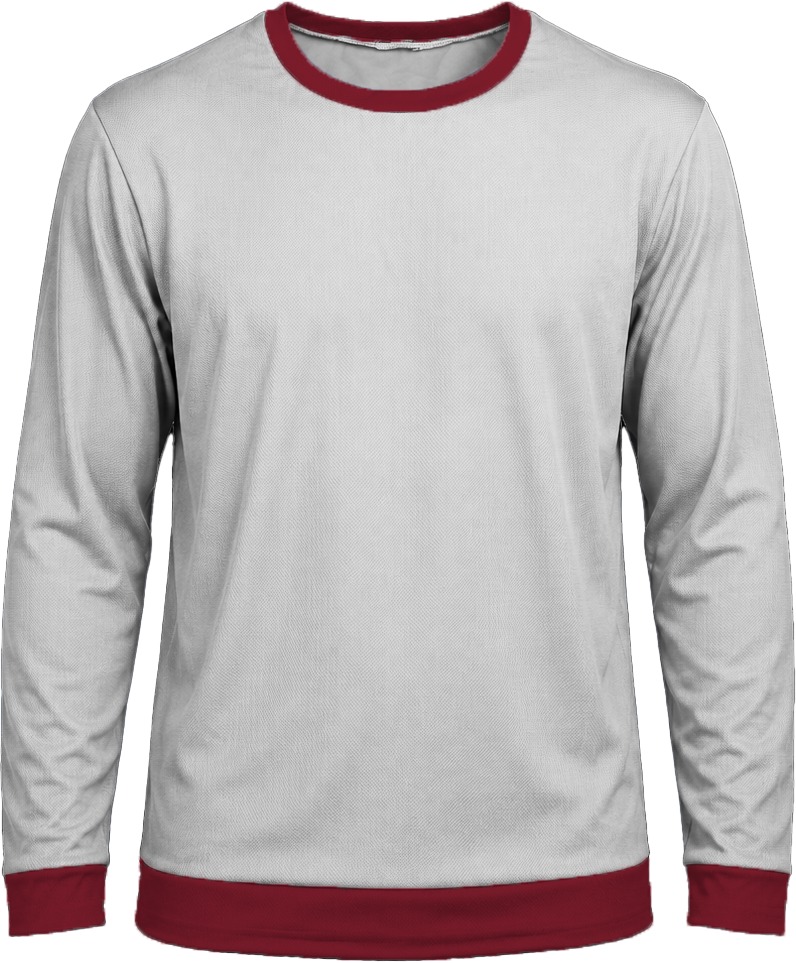Ringer Ladies Crew Neck T-shirt, Fitted Long Sleeve, Birdseye - Image 4