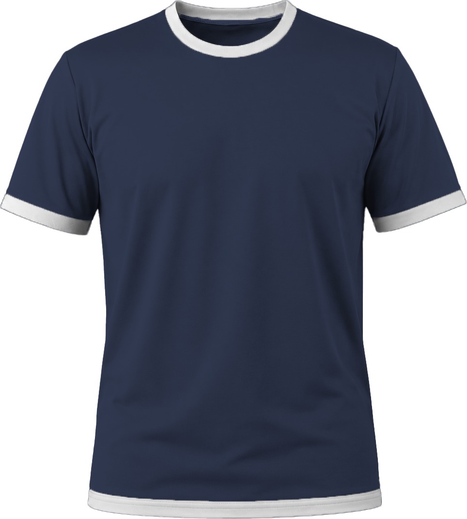 Ringer Ladies Crew Neck T-shirt, Fitted Short Sleeve, Birdseye - Image 2