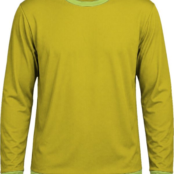 Ringer Unisex Crew Neck T-shirt, Fitted Long Sleeve, Birdseye