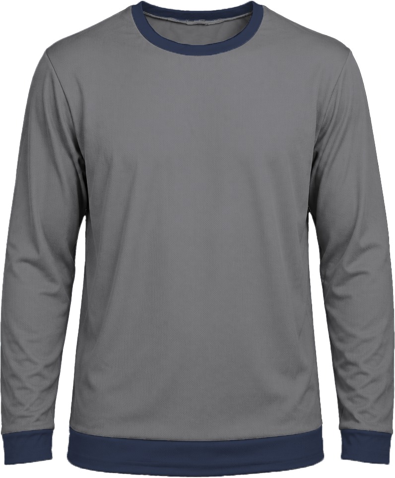 Ringer Unisex Crew Neck T-shirt, Fitted Long Sleeve, Birdseye - Image 3