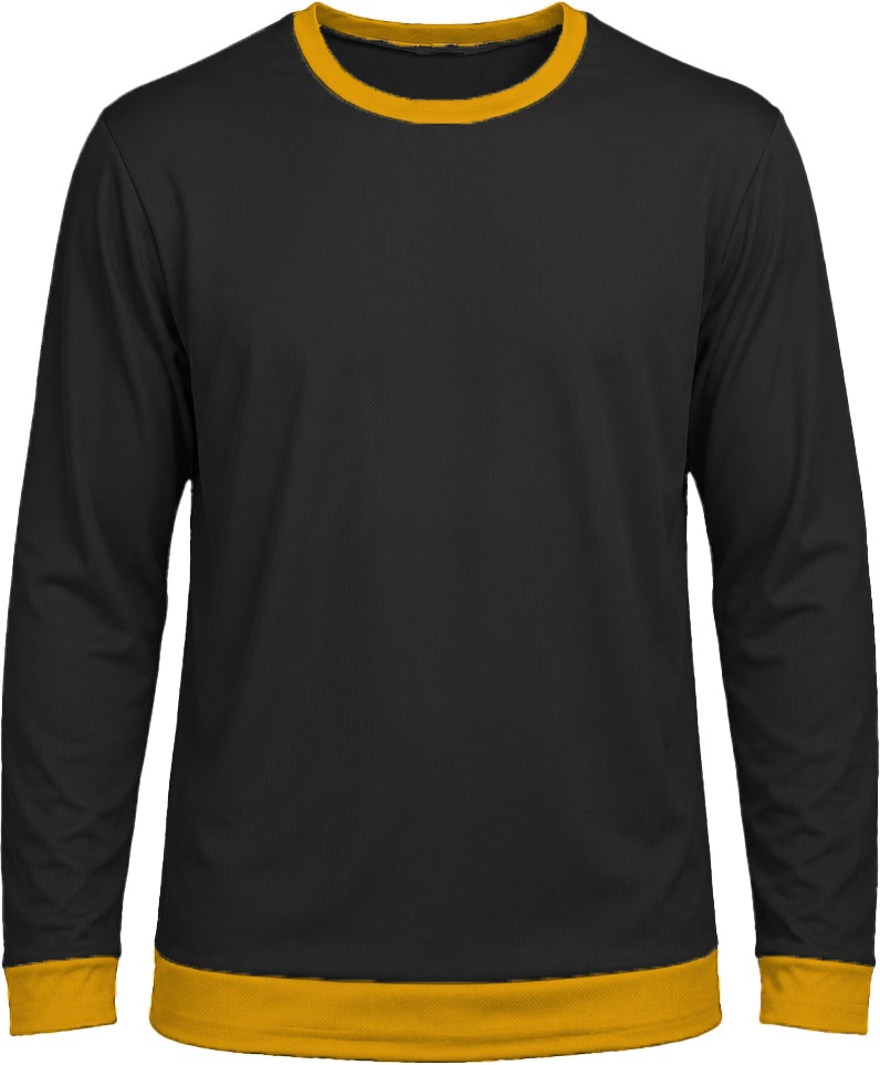 Ringer Unisex Crew Neck T-shirt, Fitted Long Sleeve, Birdseye - Image 4