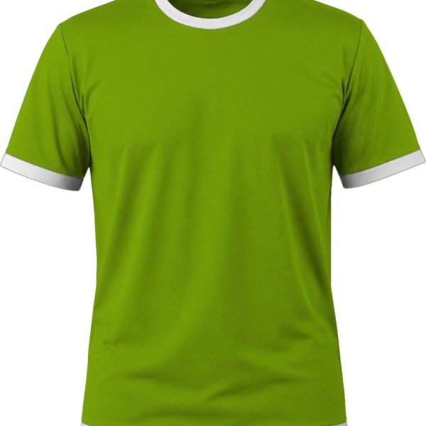 Ringer Unisex Crew Neck T-shirt, Fitted Short Sleeve, Birdseye