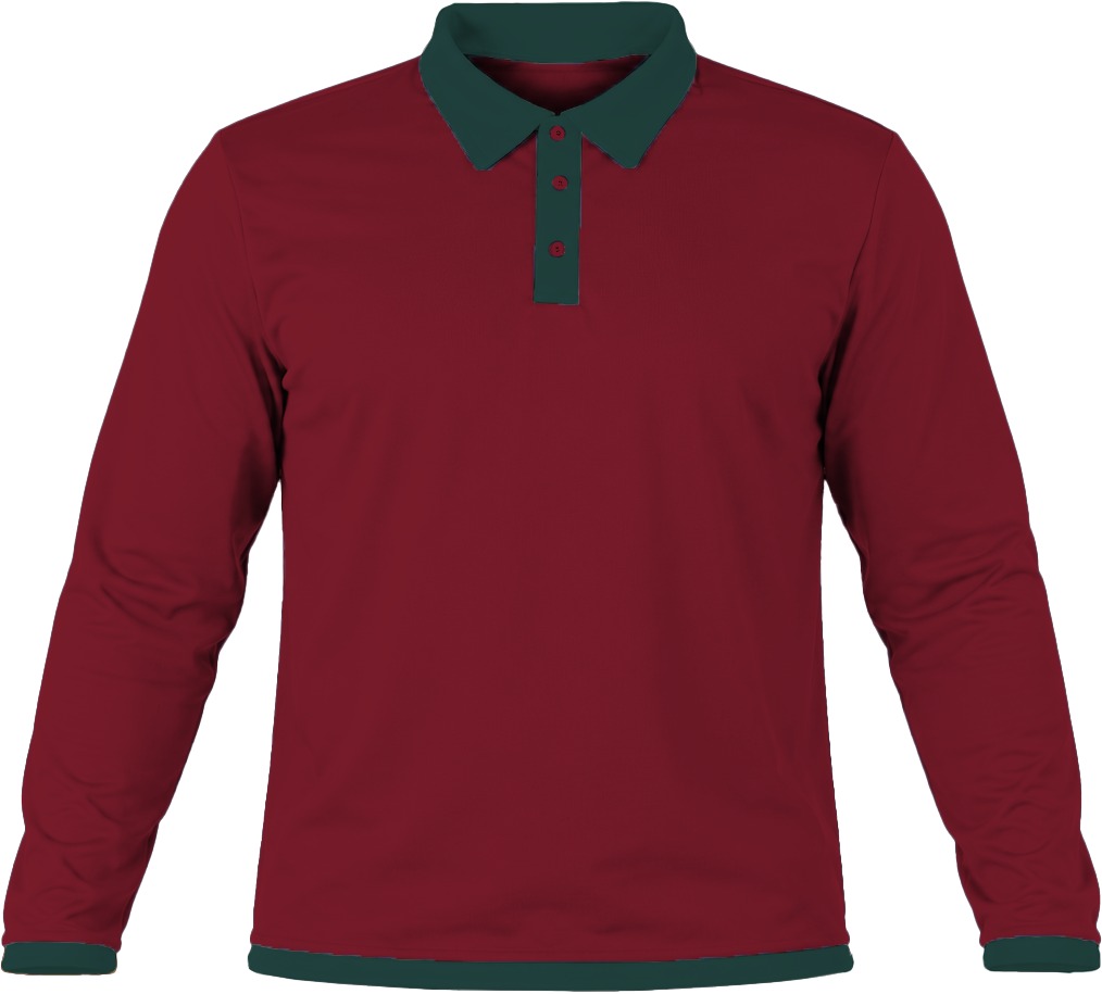 Ringer Unisex Golf Shirt, Fitted Long Sleeve, Birdseye - Image 6