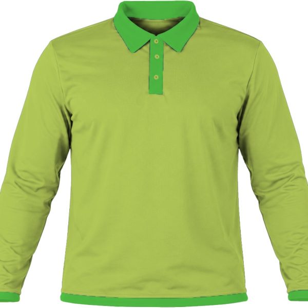 Ringer Unisex Golf Shirt, Fitted Long Sleeve, Reverse Birdseye