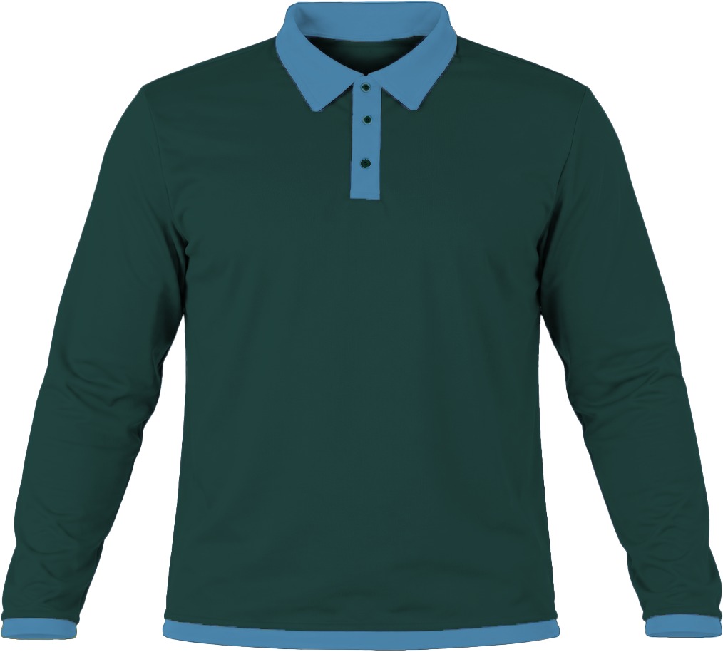 Ringer Unisex Golf Shirt, Fitted Long Sleeve, Reverse Birdseye - Image 14