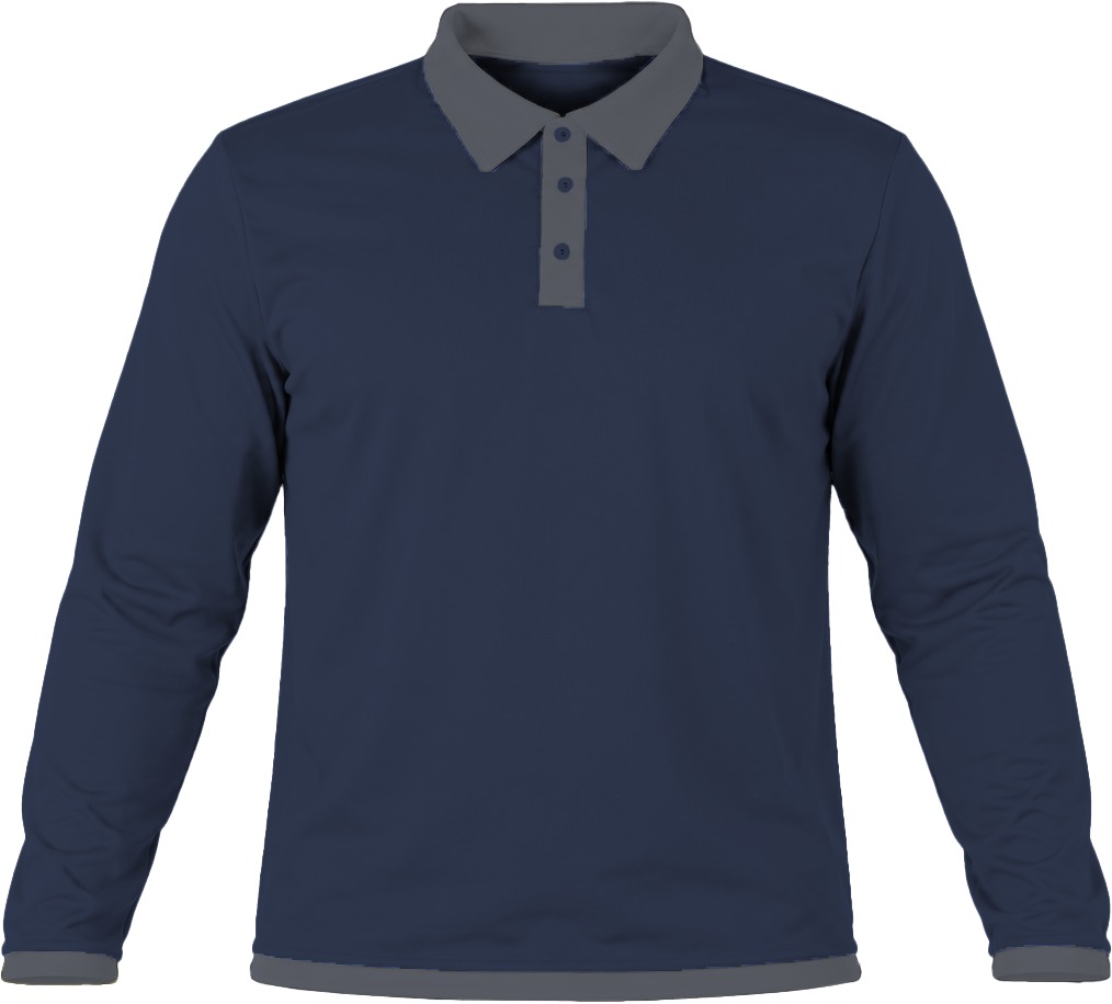 Ringer Unisex Golf Shirt, Fitted Long Sleeve, Reverse Birdseye - Image 4