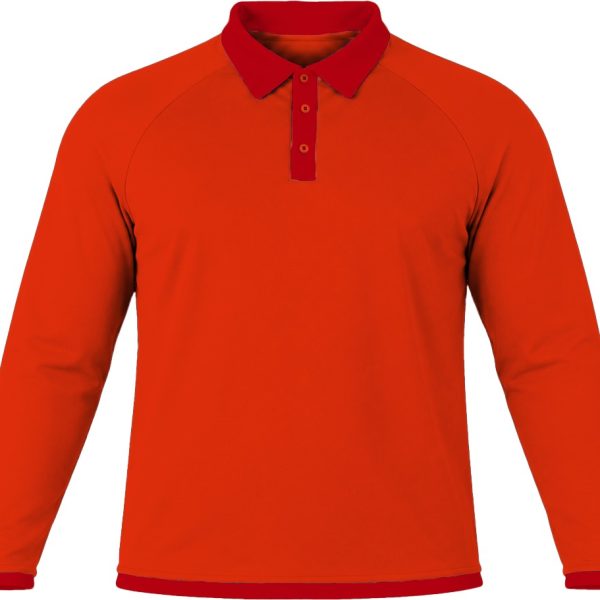 Ringer Unisex Golf Shirt, Raglan Long Sleeve, Birdseye