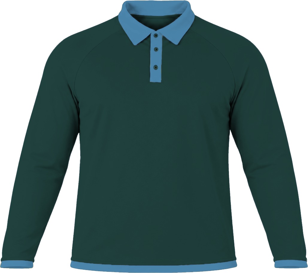 Ringer Unisex Golf Shirt, Raglan Long Sleeve, Birdseye - Image 3