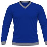 Ringer Unisex V-Neck T-shirt, Fitted Long Sleeve, Birdseye