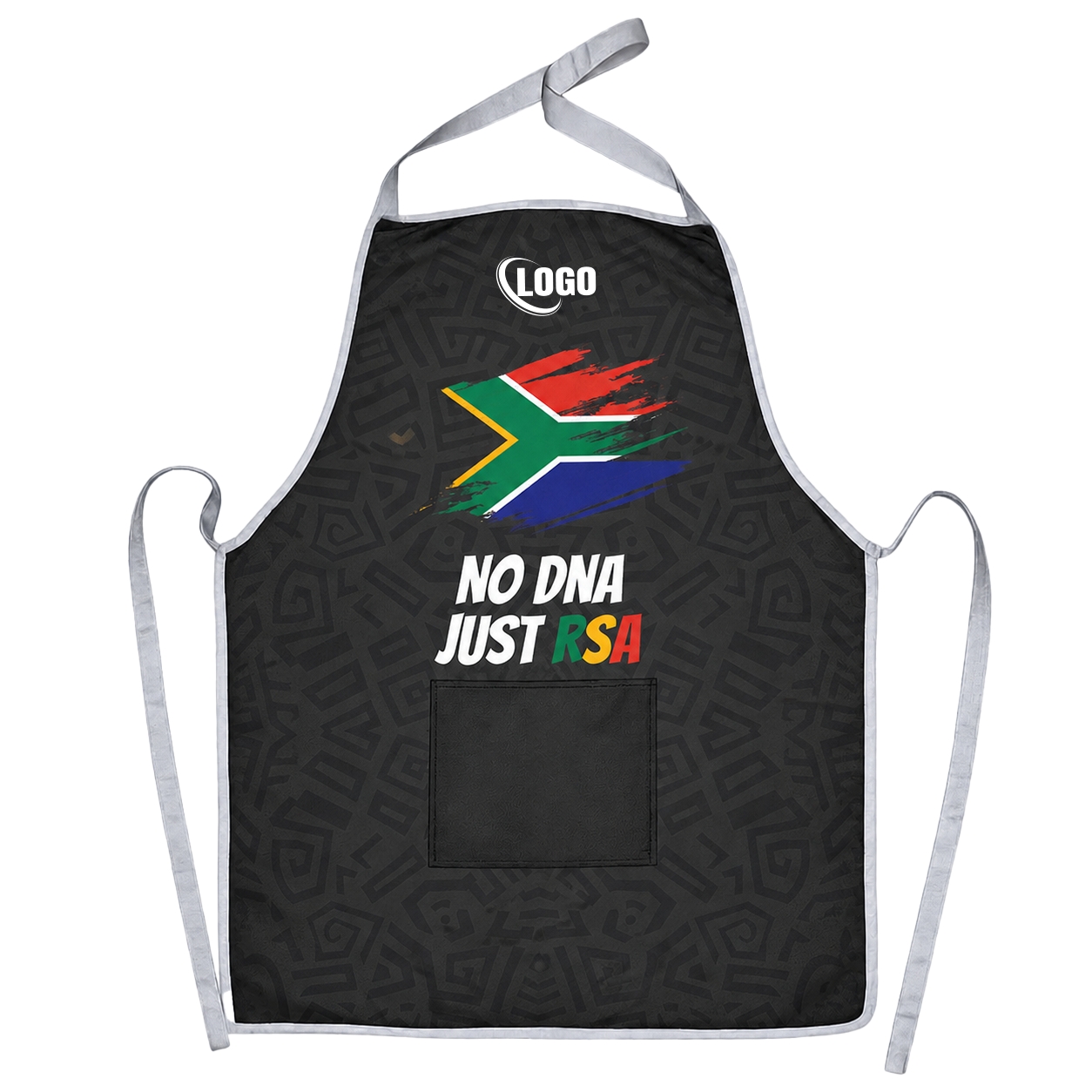 Full Body Apron With Front Pocket With S/Sided Print Binded With Petersham Webbing