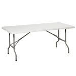 Folding White Trestle Table