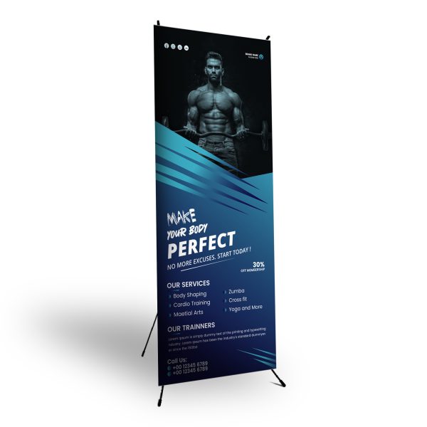 X-Frame Banner 0.6 x 1.6m, PVC, Print Only.
