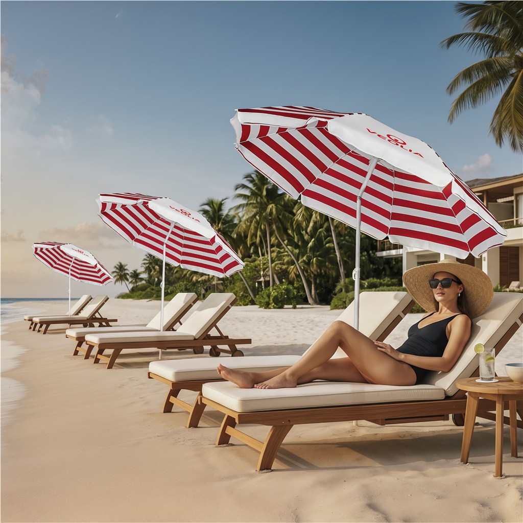 Serendipio Tanereef Stripe Beach Umbrella - Image 2