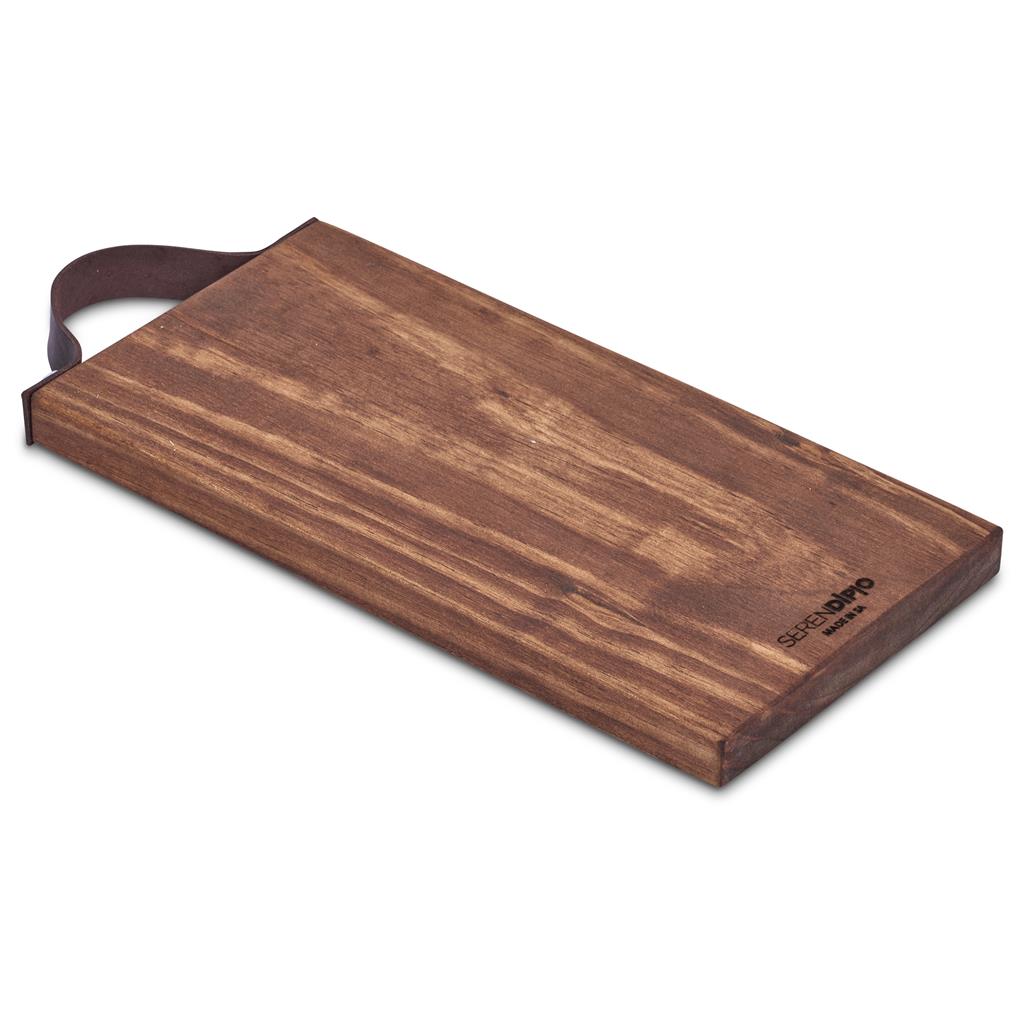 Serendipio Small Tea Time Wooden Tray with Leather Strap - Image 2