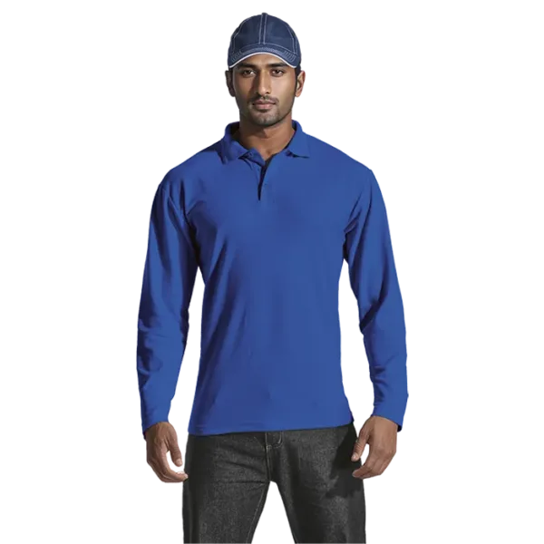 175g Pique Knit Long Sleeve Golfer Mens