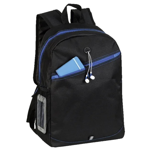 Backpack With Contrast Colour Diagonal Zip