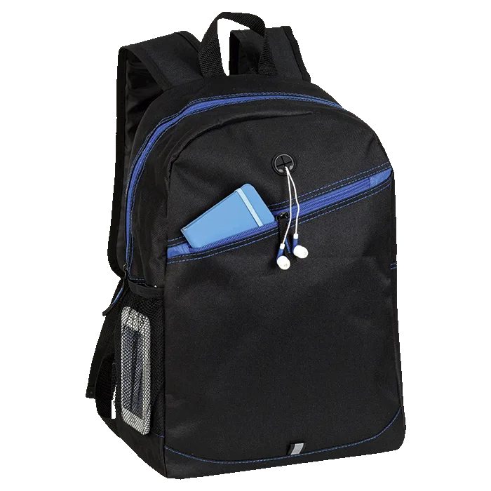 Backpack With Contrast Colour Diagonal Zip