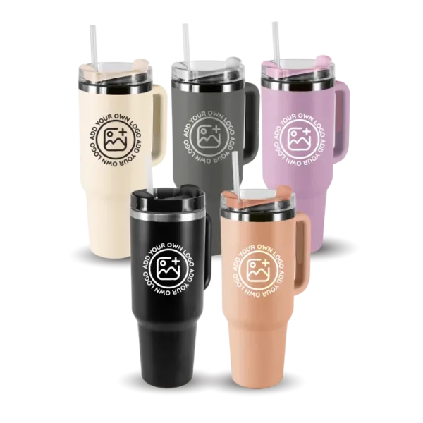 1.2L Double Walled Travel Mug with Straw