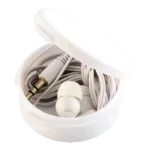 Earphones in Round Case