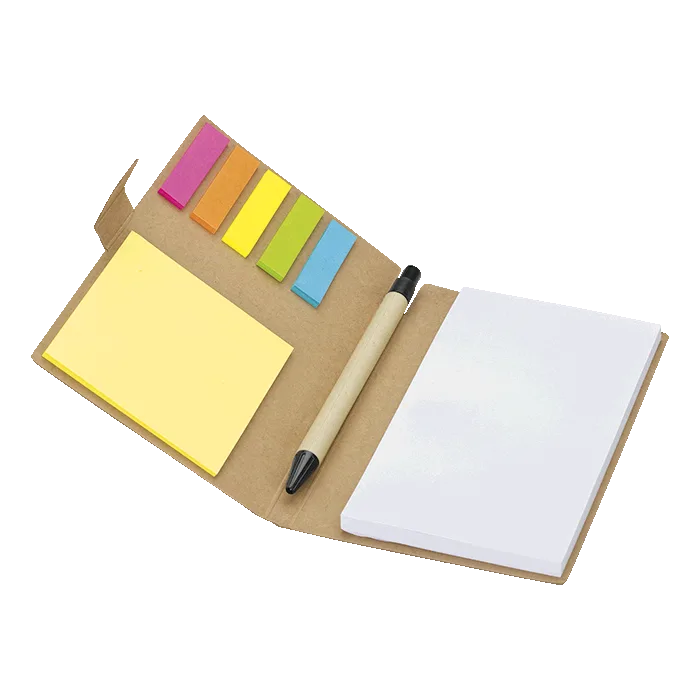 Recycled Notebook with Pen and Flags
