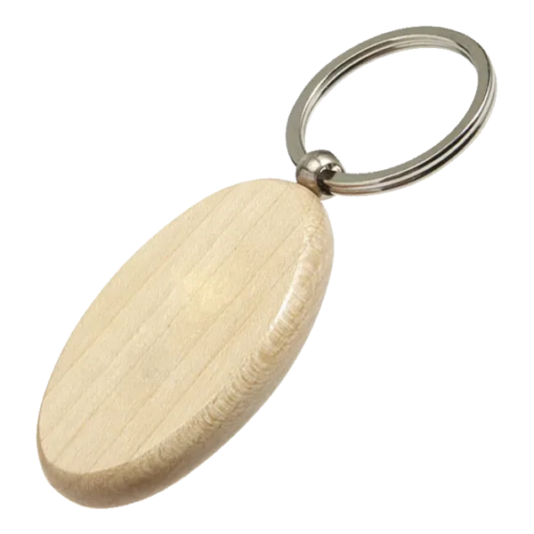Oval Wooden Keychain