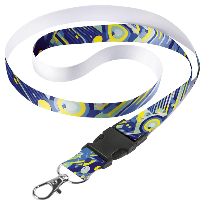 Sublimated Lanyard Single Side Sub with Buckle & Ring