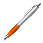 Silver Barrel Curved Design Ballpoint Pen