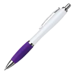 White Barrel Curved Design Ballpoint Pen