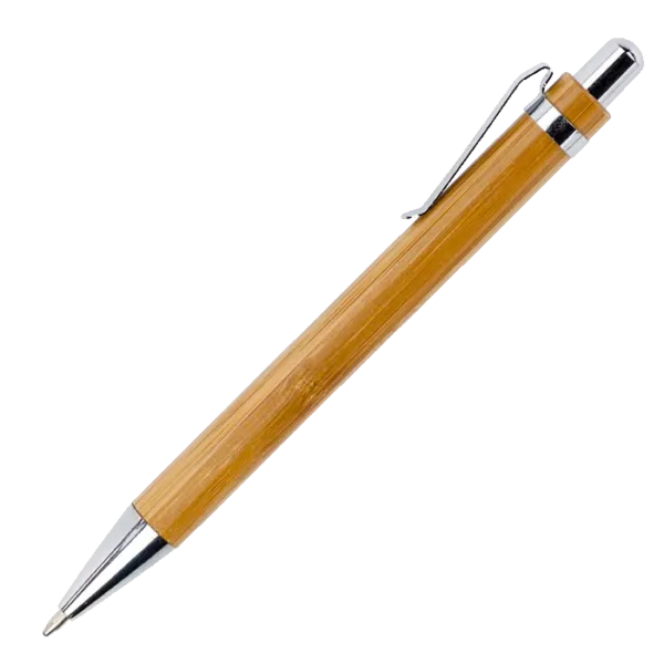 Bamboo Ballpoint Pen with Metal Trims
