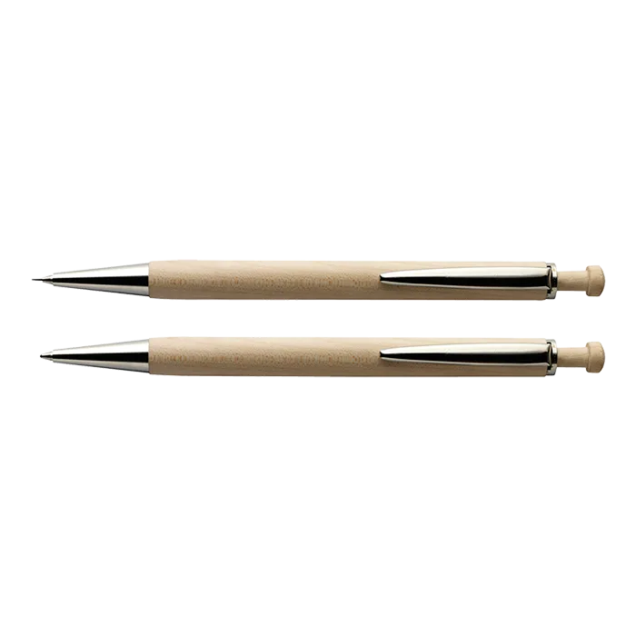 Maple Wood Pen And Clutch Pencil Set