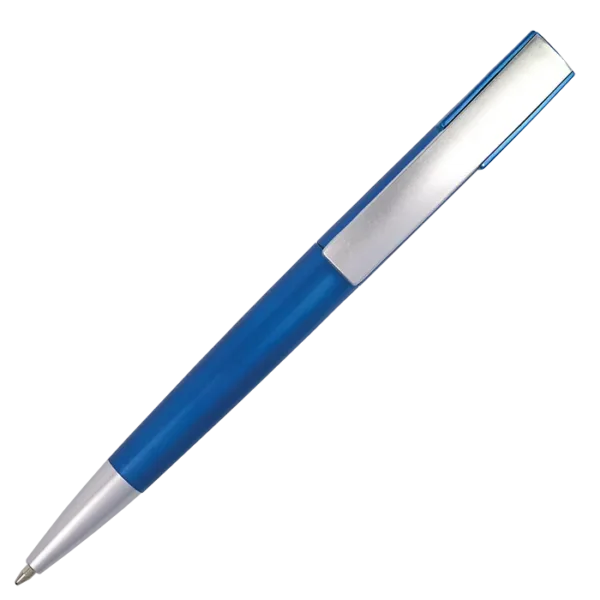 Silver Square Clip Ballpoint Pen