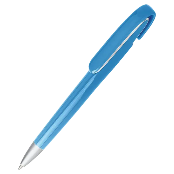 Rounded Clip Ballpoint Pen With Coloured Barrel