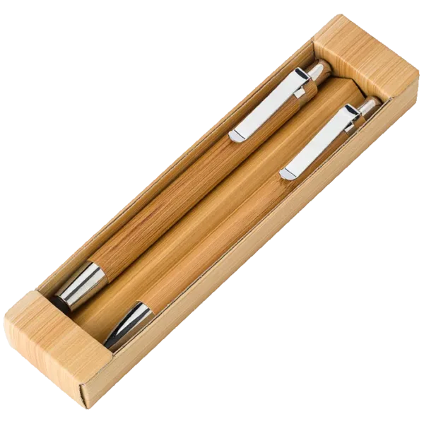 Bamboo Pen and Clutch Pencil Set