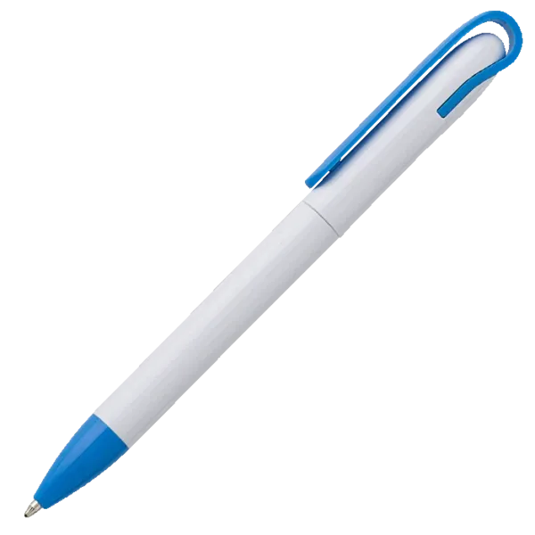 Twist Action Ballpoint Pen With White Barrel