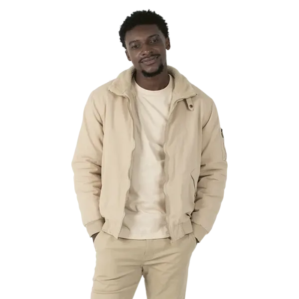Cotton Bomber Sherpa-lined Jacket Mens