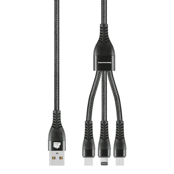 1.2m 3-In-1 Charger Cable Allum alloy and Braiding