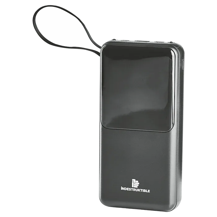 20000mAh power bank with built in cables