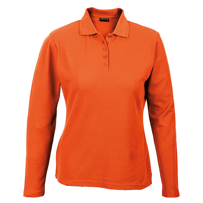 175g Pique Knit Long Sleeve Golfer Ladies - Image 3