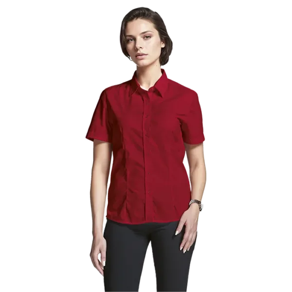Basic Poly Cotton Blouse Short Sleeve Ladies