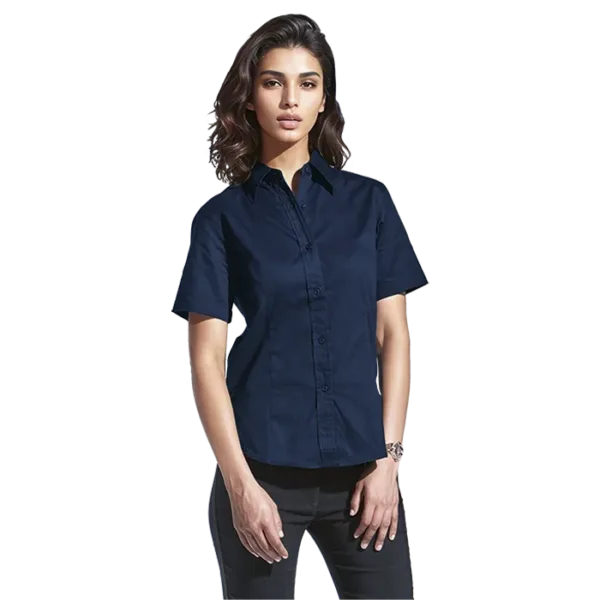 Brushed Cotton Twill Blouse Short Sleeve Ladies