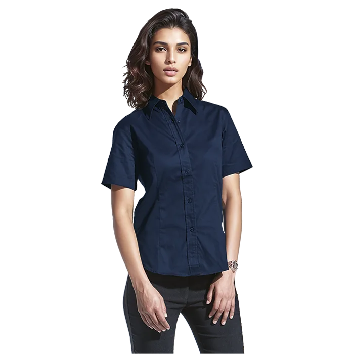 Brushed Cotton Twill Blouse Short Sleeve Ladies