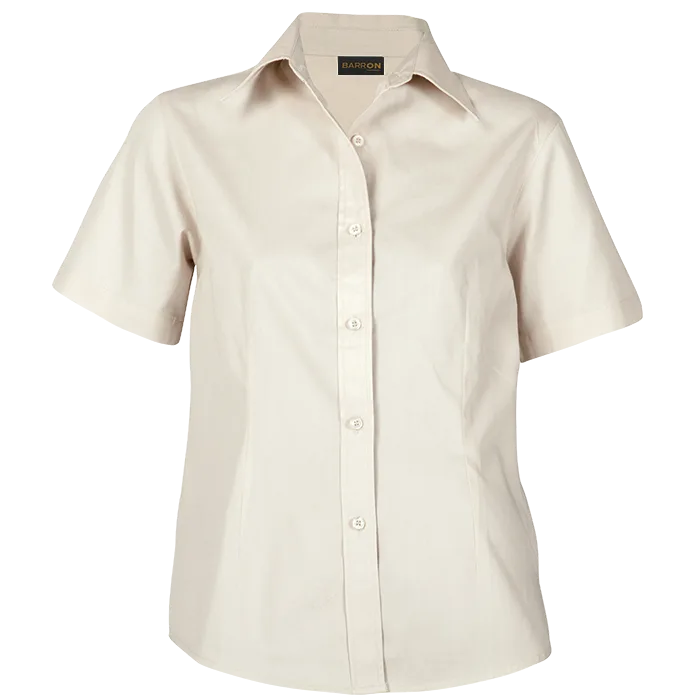 Brushed Cotton Twill Blouse Short Sleeve Ladies - Image 3