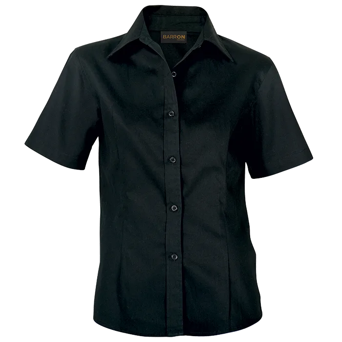 Brushed Cotton Twill Blouse Short Sleeve Ladies - Image 5
