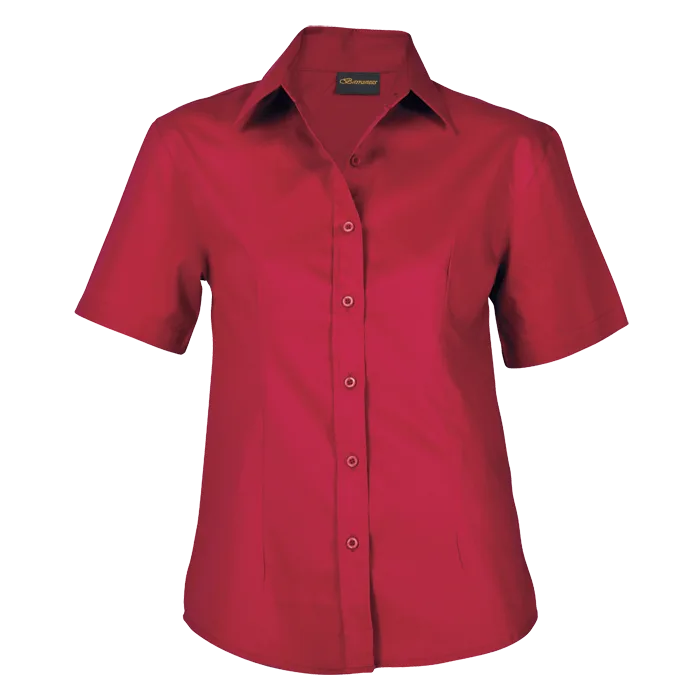 Brushed Cotton Twill Blouse Short Sleeve Ladies - Image 7